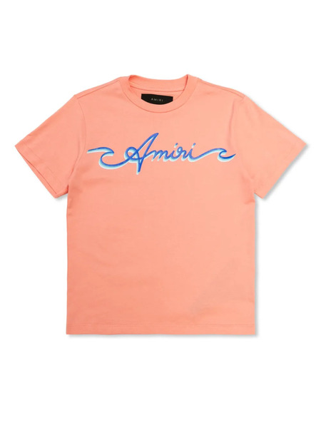  Amiri Kids Logo-patch Cotton T-shirt - Pink 