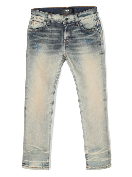  Amiri Kids Logo-patch Straight-leg Jeans - Blue 