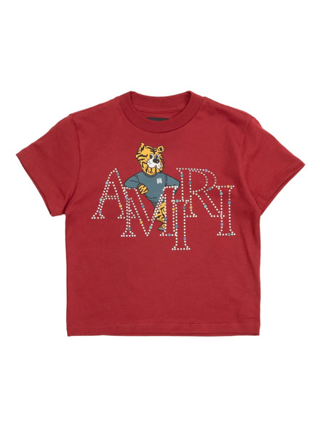  Amiri Kids Rhinestone Graphic T-shirt - Red 