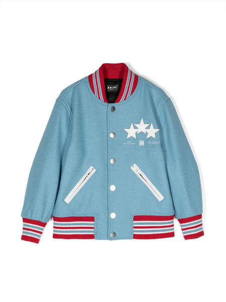  Amiri Kids Star Varsity Logo-embroidered Bomber Jacket - Blue 