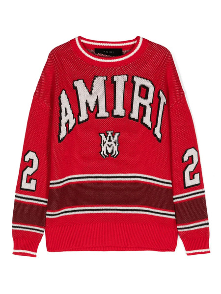  Amiri Kids 22 Striped Jacquard Jumper - Red 