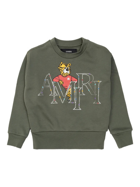  Amiri Kids Tiger-print Sweatshirt - Green 