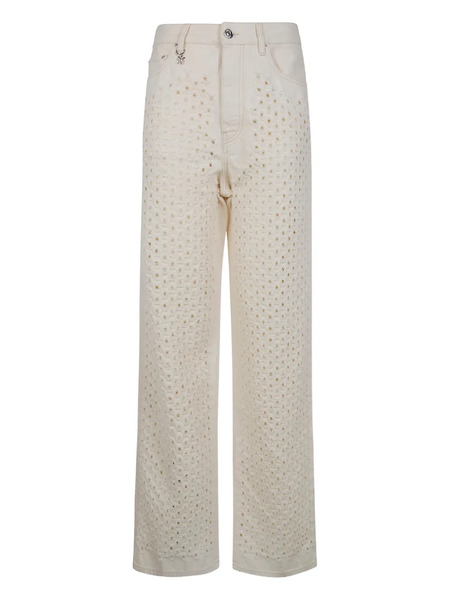  Amiri Laser-cut Wide Leg Denim - Neutrals 
