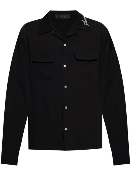  Amiri Logo-embroidered Collar Shirt - Black 