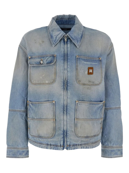  Amiri Logo-patch Denim Jacket - Blue 