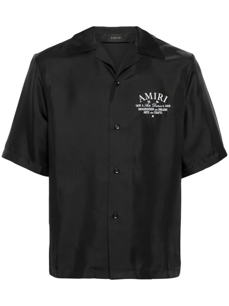  Amiri Logo-print Silk Shirt - Black 