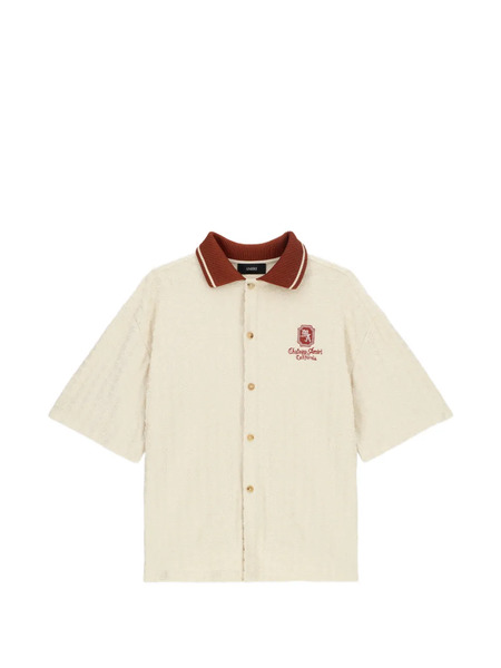  Amiri Ma Chateau Ribbed Collar Logo Shirt - Neutrals 