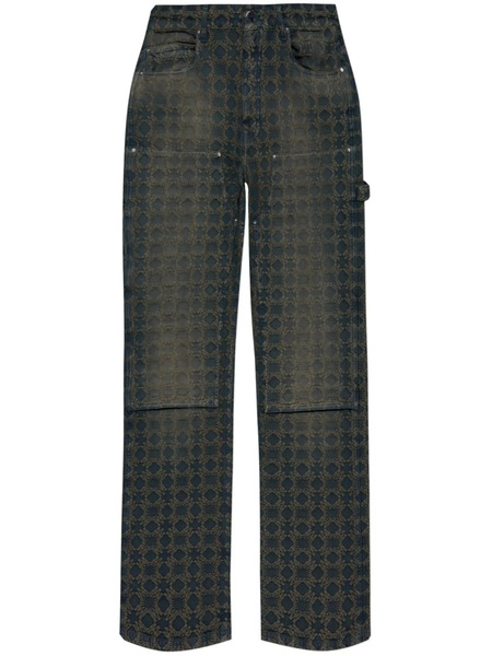  Amiri Ma Quad Jacquard Carpenter Jeans - Blue 