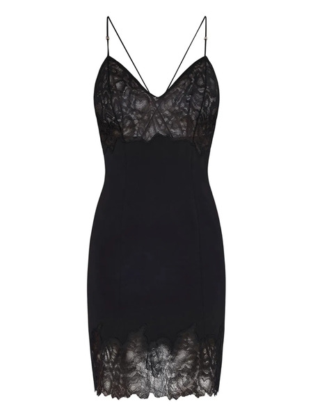  Amiri Marble Lace Mini Dress - Black 