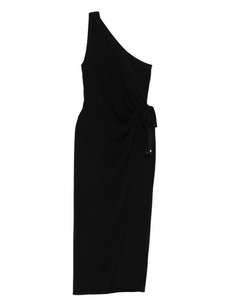  Amiri One-shoulder Wrap Midi Dress - Black 