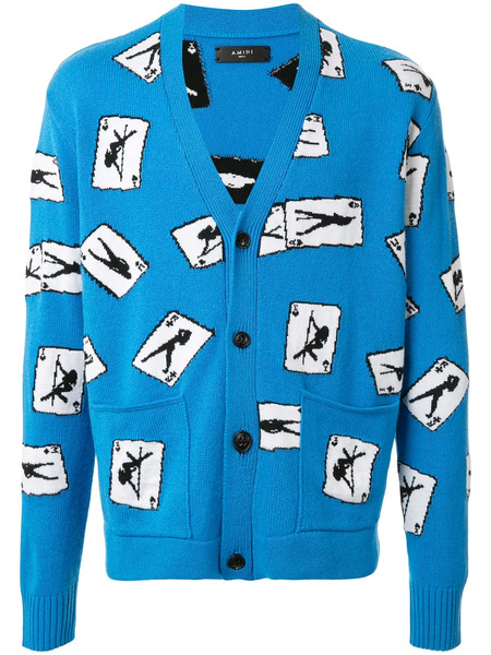  Amiri Pole-dance Knit Cardigan - Blue 
