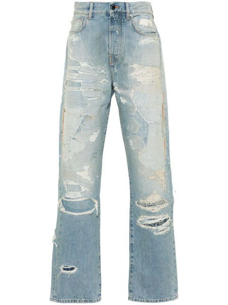  Amiri Repaired Straight-leg Jeans - Blue 