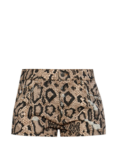  Amiri Snake-print Shorts - Neutrals 