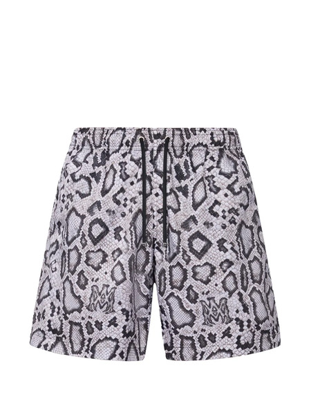  Amiri Snake-print Swim Shorts - White 