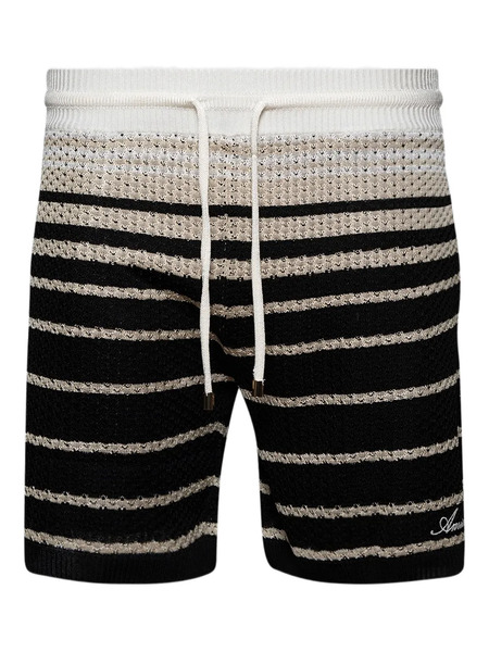  Amiri Striped Knit Shorts - Black 