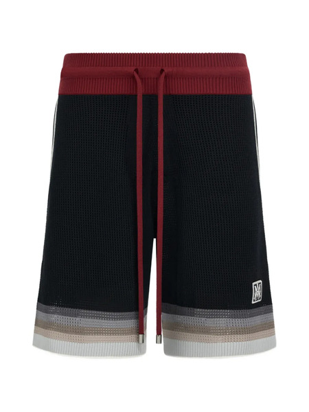 Amiri Striped Knitted Shorts - Black 
