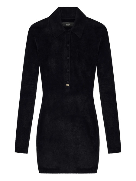  Amiri Velvet Long-sleeve Mini Dress - Black 