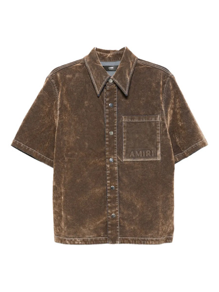  Amiri Velvet Patch-pocket Shirt - Neutrals 