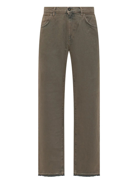  Amish Frayed-hem Cotton Jeans - Blue 