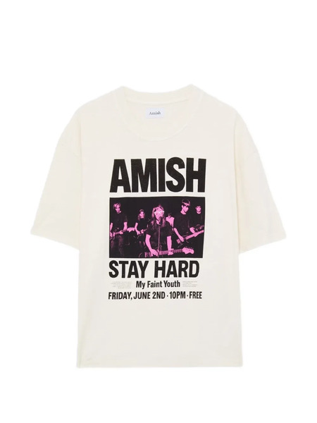  Amish Stay Hard Graphic T-shirt - Neutrals 