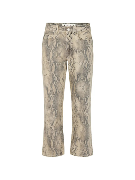  Amo Billie Snakeskin-print Jeans - Neutrals 