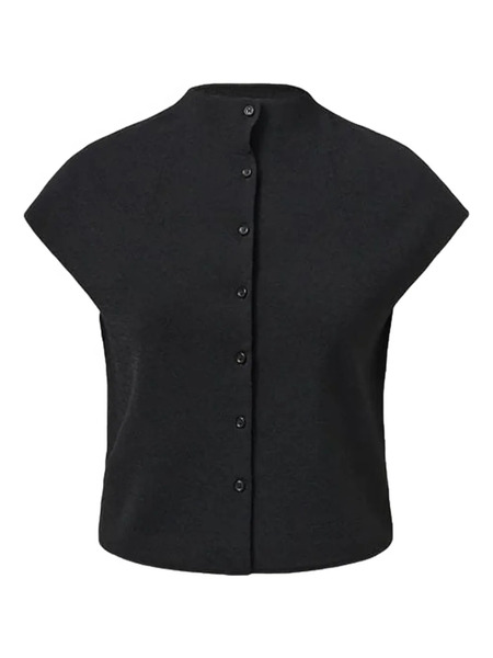 Amomento Cap-sleeve Button Cardigan - Black 