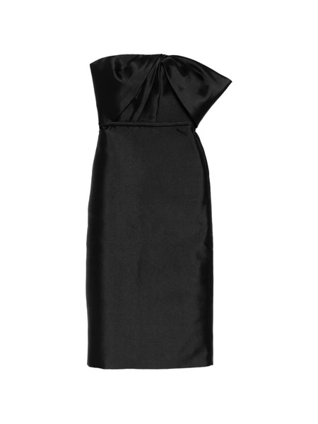  Amsale Bow Midi Cocktail Dress - Black 