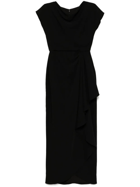  Amsale Draped Crepe Gown - Black 