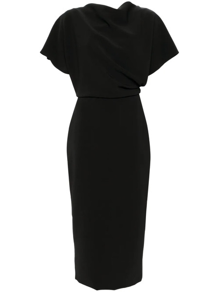  Amsale Draped Detailing Midi Dress - Black 