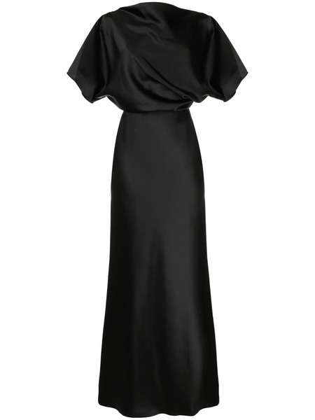  Amsale Draped Satin Gown - Black 