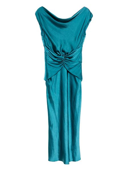  Amsale Hammered Gathered Dress - Blue 
