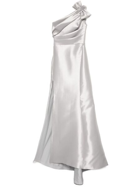  Amsale Mikado Draped Bodice Gown - Grey 