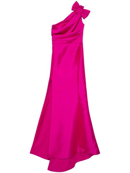  Amsale Mikado Draped Bodice Gown - Purple 