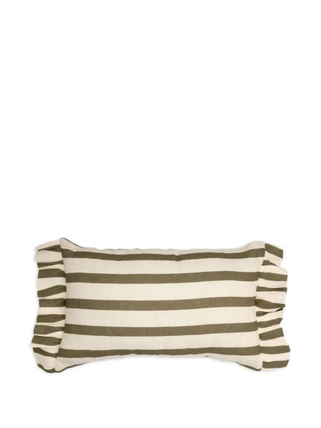  Amuse La Bouche Stripe Ruffle Cushion Cover - Neutrals 