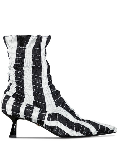  Amy Crookes Marthe 60mm Shirred Boots - Black 