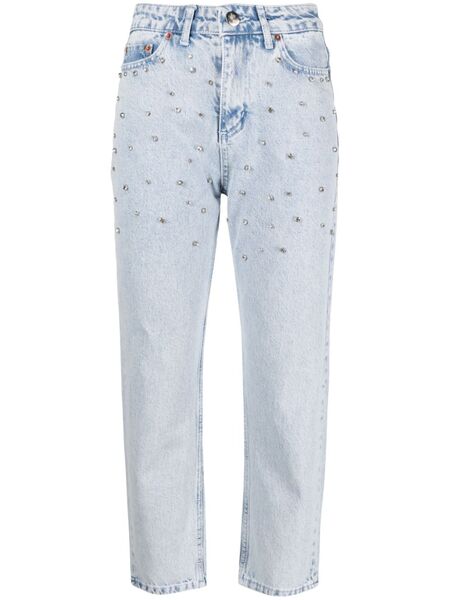  Ana Radu Crystal-embellished Cropped Jeans - Blue 