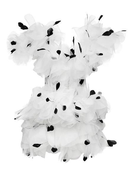  Ana Radu Feather-embellished Ruffled Dress - White 
