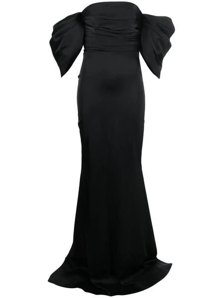  Ana Radu Off-shoulder Ruched Maxi Dress - Black 