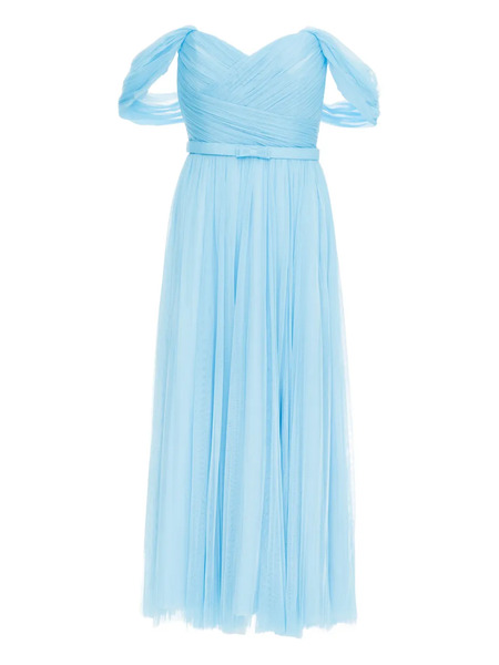  Ana Radu Off-shoulder Tulle Dress - Blue 