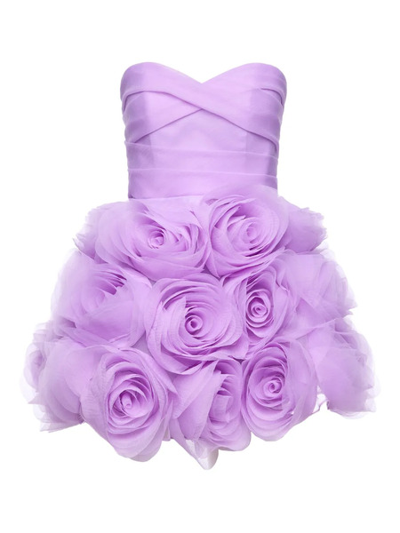  Ana Radu Rose-embellished Strapless Mini Dress - Purple 