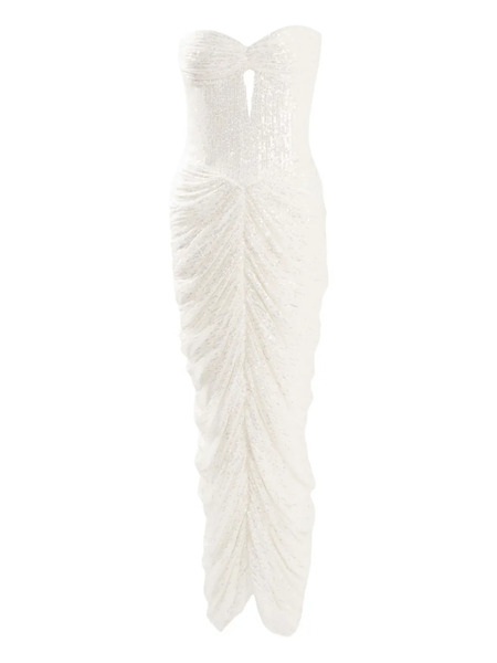  Ana Radu Sequin-embellishment Midi Dress - White 