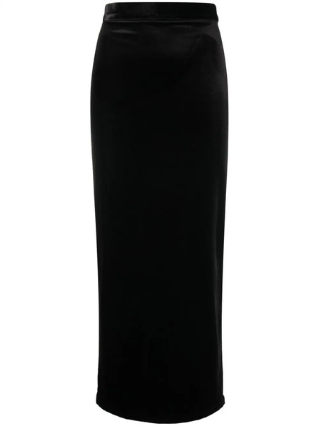  Ana Radu Velvet Straight Maxi Skirt - Black 