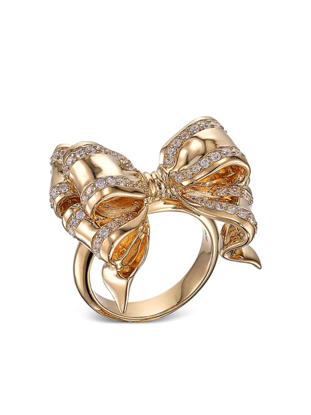  Anabela Chan 18k Gold Vermeil Bow Diamond Ring 