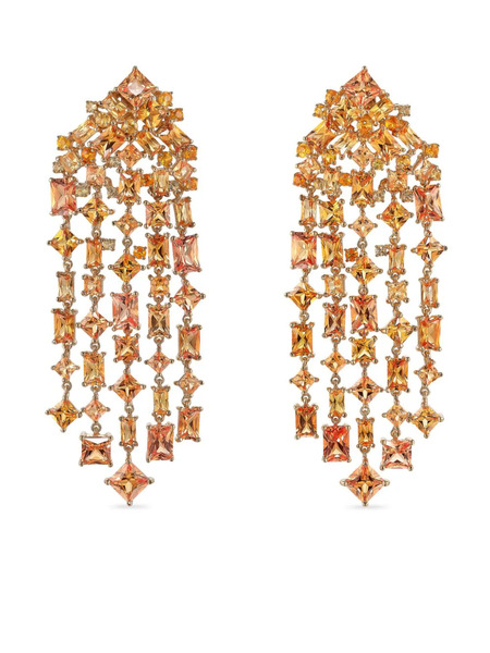  Anabela Chan 18kt Gold Cascade Sapphire Earrings - Orange 