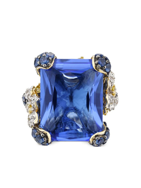  Anabela Chan 18kt Gold Vermeil Blue Cinderella Gemstone Ring 