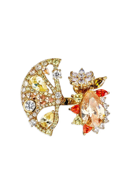  Anabela Chan 18kt Gold Vermeil Lemon Slice Multi-stone And Diamond Ring - Yellow 