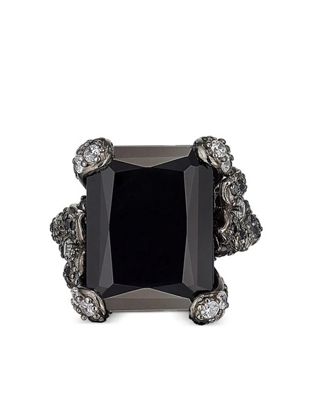  Anabela Chan 18kt White Gold Black Diamond Cinderella Cocktail Ring 