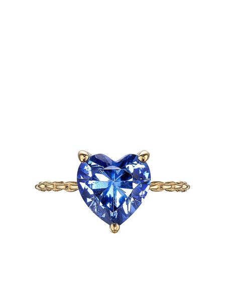  Anabela Chan 9kt Yellow Gold Mini Heart Sapphire Ring 