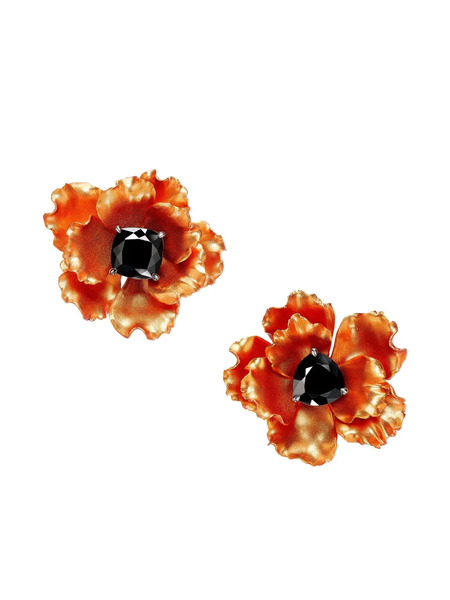  Anabela Chan Phoenix Floral Diamond Earrings - Orange 