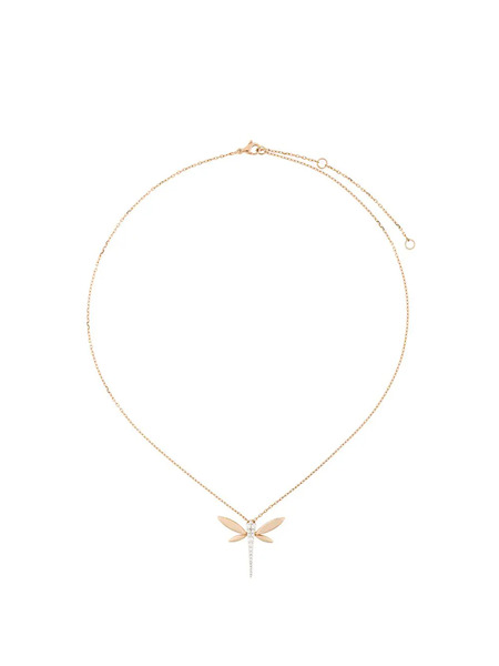  Anapsara Diamond Dragonfly Pendant Necklace - Pink 